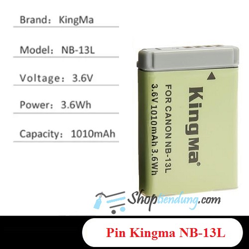 Pin Kingma for Canon NB-13L mặt sau